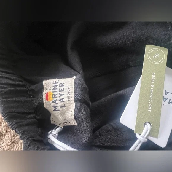 Marine Layer Eloise Belted Black Jumpsuit . Size M - Picture 12 of 14